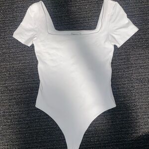 Aritzia White Square Neck Bodysuit